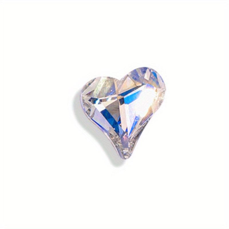 3D Heart Nail Charms Crystal Rhinestones Diamond Gems 10 Pcs