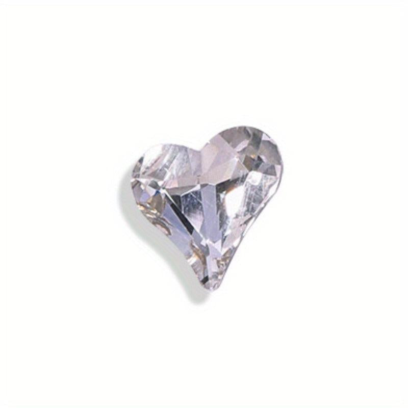 3D Heart Nail Charms Crystal Rhinestones Diamond Gems 10 Pcs