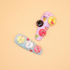 30 PCS Nail Art Mixed Resin Decoration Donuts Cartoon Shapes Randomly Mixed