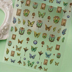 5pcs 5D Butterfly Nail Art Stickers Self Adhesive Nail Decals