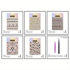 5pcs 5D Butterfly Nail Art Stickers Self Adhesive Nail Decals