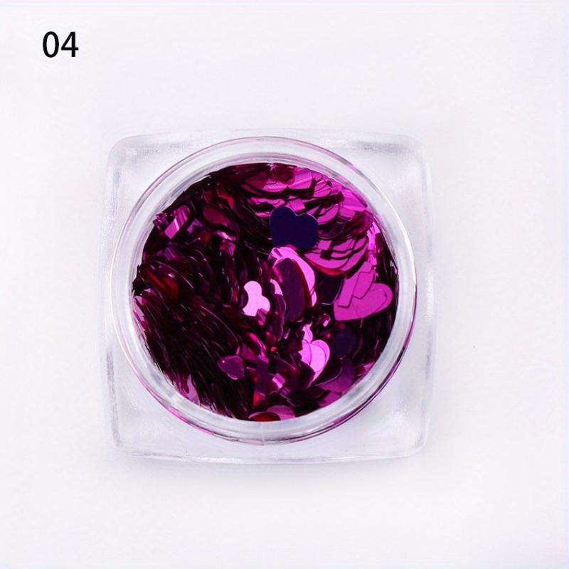 3D Heart Cross Nail Glitter Sequins Holographic Laser Stickers
