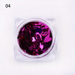 3D Heart Cross Nail Glitter Sequins Holographic Laser Stickers