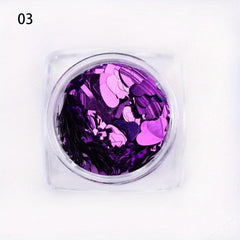 3D Heart Cross Nail Glitter Sequins Holographic Laser Stickers