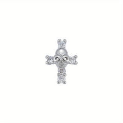 2pcs Halloween Nail Art Charms With Rhinestones And Skull Patterns