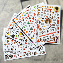 Halloween Christmas Nail Art Stickers Decals