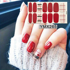 Colorful Full Wraps Nail Stickers Self-Adhesive Decal Strips with Mini File