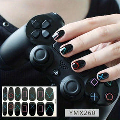 Colorful Full Wraps Nail Stickers Self-Adhesive Decal Strips with Mini File