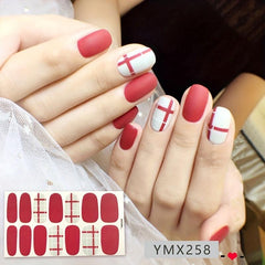Colorful Full Wraps Nail Stickers Self-Adhesive Decal Strips with Mini File
