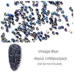 1440pcs Glitter Nail Gems Mini Rhinestones for Nail Art and Decoration