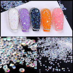 1440pcs Glitter Nail Gems Mini Rhinestones for Nail Art and Decoration