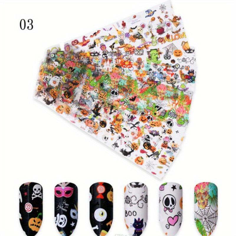10 Pcs Holo Snowflake Nail Transfer Sticker Winter Nail Decals