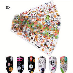 10 Pcs Holo Snowflake Nail Transfer Sticker Winter Nail Decals