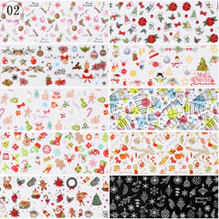 10 Pcs Holo Snowflake Nail Transfer Sticker Winter Nail Decals