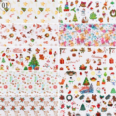 10 Pcs Holo Snowflake Nail Transfer Sticker Winter Nail Decals