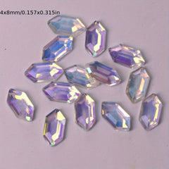 100pcs Mixed Nail Charms Aurora Resin Accessories For Acrylic Nails