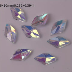 100pcs Mixed Nail Charms Aurora Resin Accessories For Acrylic Nails