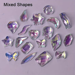 100pcs Mixed Nail Charms Aurora Resin Accessories For Acrylic Nails