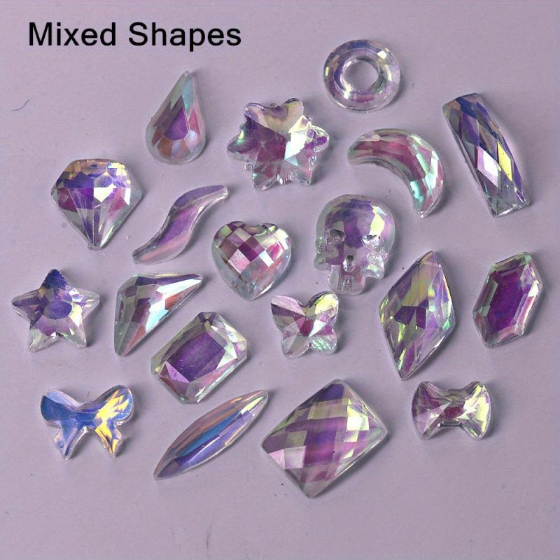 100pcs Mixed Nail Charms Aurora Resin Accessories For Acrylic Nails