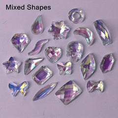 100pcs Mixed Nail Charms Aurora Resin Accessories For Acrylic Nails