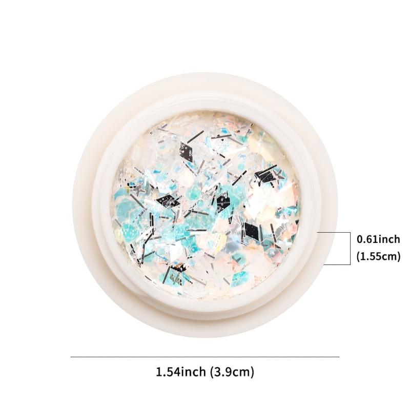 Colorful Rhombus Nail Glitter 3D Decoration Sparkling Flakes
