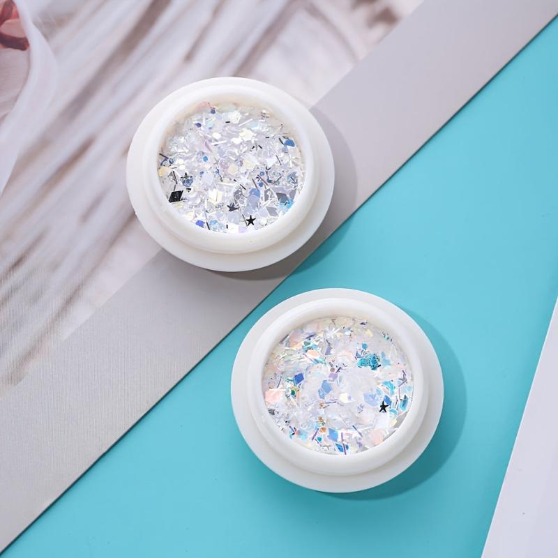 Colorful Rhombus Nail Glitter 3D Decoration Sparkling Flakes