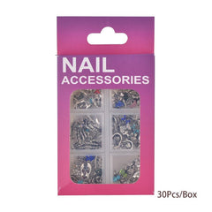 Halloween Nail Art Charms Kit with Rhinestones 3D Retro Metal Gems