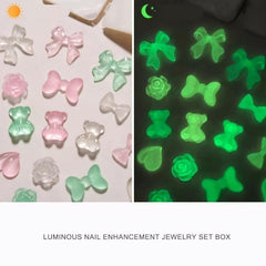 6 Grids Luminous Jelly Nail Decoration Kit