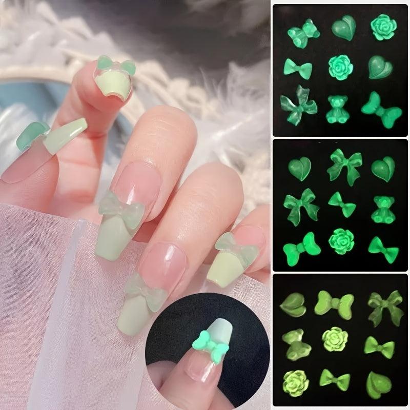 6 Grids Luminous Jelly Nail Decoration Kit