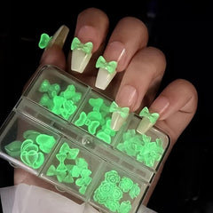 6 Grids Luminous Jelly Nail Decoration Kit