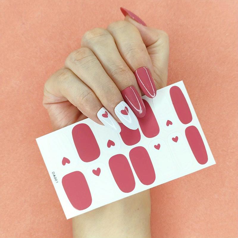 Colorful Full Cover Nail Decal Strips With Nail Art