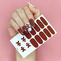 Colorful Full Cover Nail Decal Strips With Nail Art