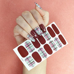 Colorful Full Cover Nail Decal Strips With Nail Art
