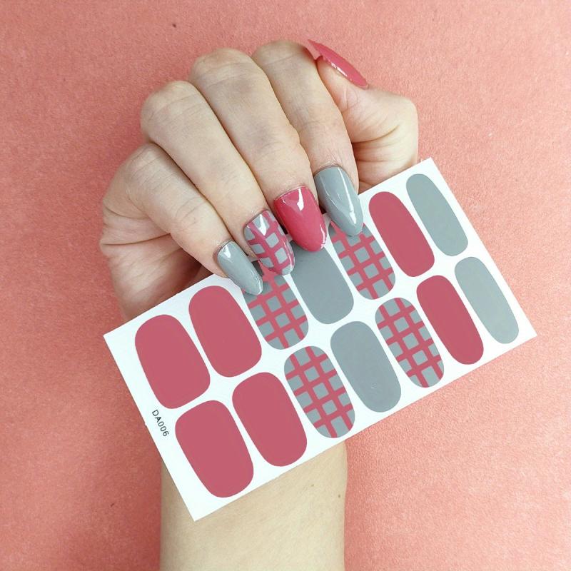 Colorful Full Cover Nail Decal Strips With Nail Art
