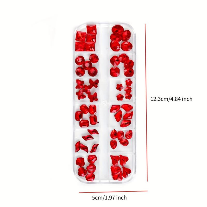 60pcs Crystal Rhinestones for Nail Art and Crafts 3D Decorations
