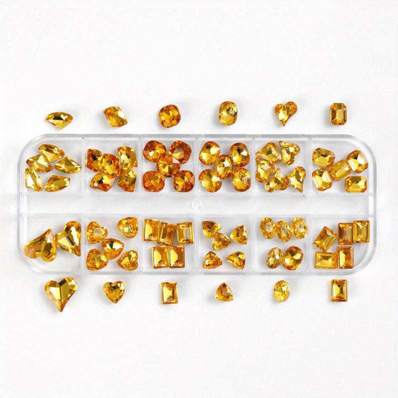 60pcs Crystal Rhinestones for Nail Art and Crafts 3D Decorations