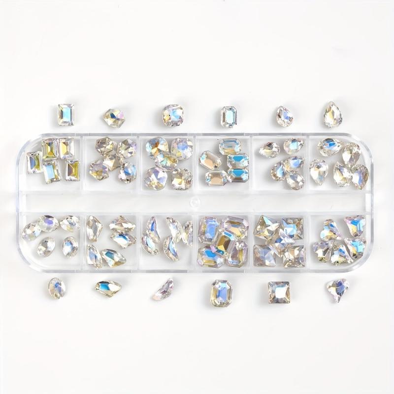 60pcs Crystal Rhinestones for Nail Art and Crafts 3D Decorations