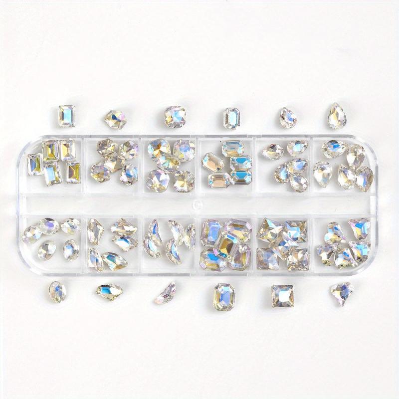 60pcs Crystal Rhinestones for Nail Art and Crafts 3D Decorations