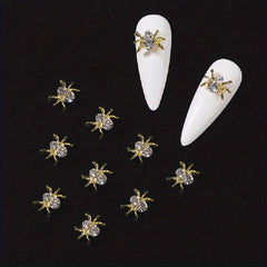 Halloween 3D Spider Nail Charms Rhinestone Nail Jewelry