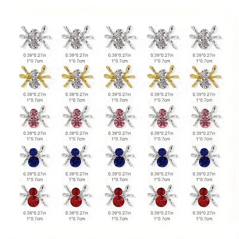 Halloween 3D Spider Nail Charms Rhinestone Nail Jewelry