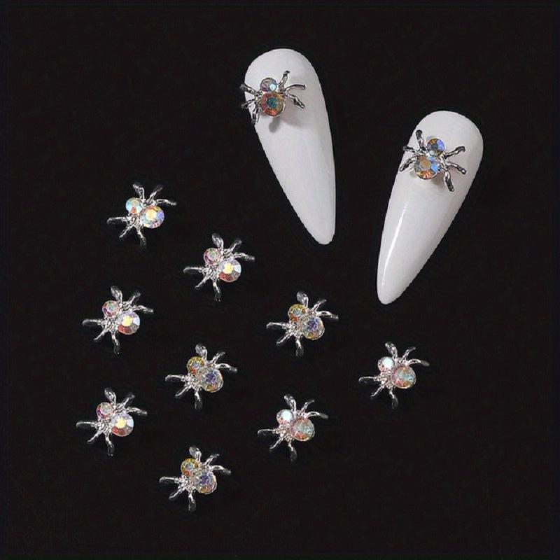 Halloween 3D Spider Nail Charms Rhinestone Nail Jewelry