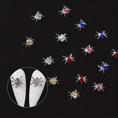 Halloween 3D Spider Nail Charms Rhinestone Nail Jewelry