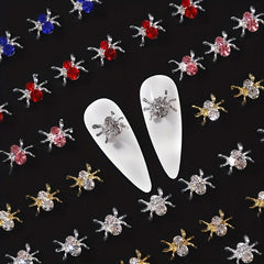 Halloween 3D Spider Nail Charms Rhinestone Nail Jewelry