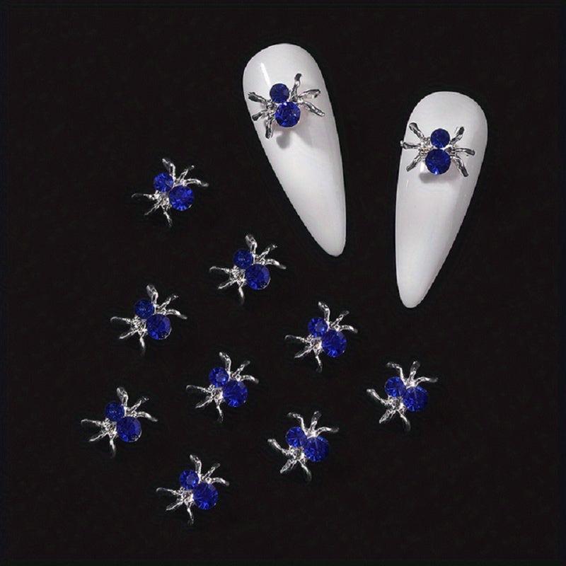 Halloween 3D Spider Nail Charms Rhinestone Nail Jewelry