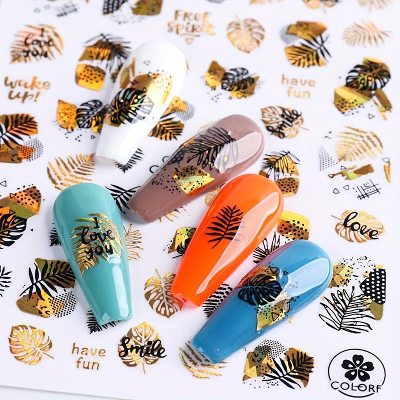 Maple Leaf Nail Art Stickers Self Adhesive Decals Thanksgiving Supplies