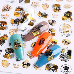 Maple Leaf Nail Art Stickers Self Adhesive Decals Thanksgiving Supplies