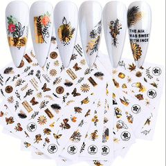 Maple Leaf Nail Art Stickers Self Adhesive Decals Thanksgiving Supplies
