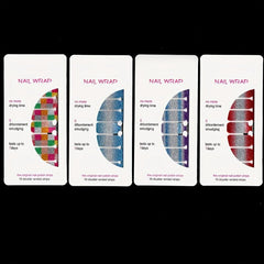 Glitter Nail Polish Stickers Pink Green Purple Brown Yellow Kit