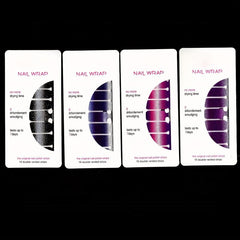 Glitter Nail Polish Stickers Pink Green Purple Brown Yellow Kit