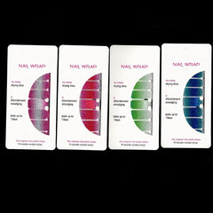 Glitter Nail Polish Stickers Pink Green Purple Brown Yellow Kit